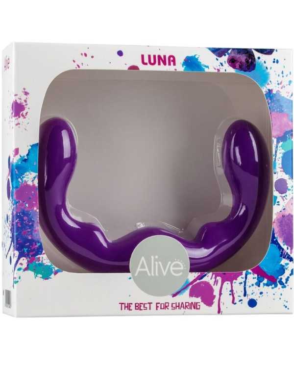 ALIVE - GODE LUNA DOUBLE PÉNÉTRATION SILICONE VIOLET 25 CM