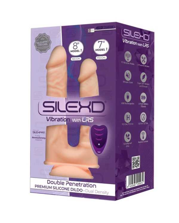 SILEXD - MODÈLE 1 VIBRATEUR PÉNIS RÉALISTE DOUBLE PÉNÉTRATION PREMIUM SILEXPAN SILICONE TÉLÉCOMMANDE 17.5 / 19.5 CM