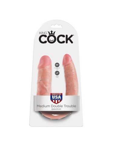 KING COCK - GODE DOUBLE PÉNÉTRATION 13.9 CM NATUREL