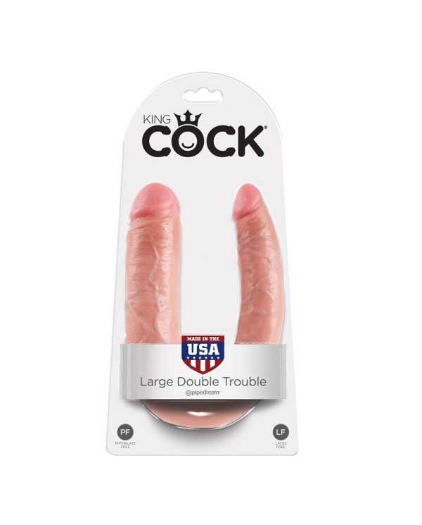 KING COCK - GODE DOUBLE PÉNÉTRATION 17.8 CM NATUREL