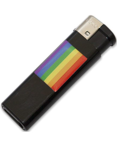 PRIDE - BRIQUET NOIR AVEC DRAPEAU LGBT