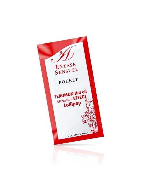 EXTASE SENSUAL - HUILE DE MASSAGE AUX PHÉROMONES EFFET CHALEUR SUCETTE 10 ML