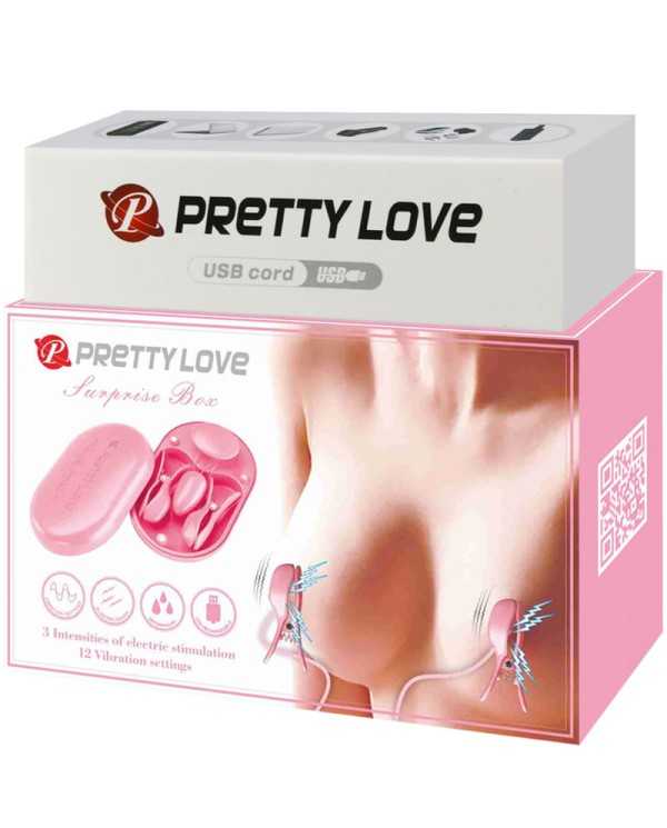 PRETTY LOVE - BOITE SURPRISE PINCES DÉLECTRO STIMULATION ROSE