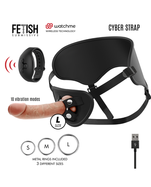 FETISH SUBMISSIVE CYBER STRAP - HARNAIS DE TÉLÉCOMMANDE TECHNOLOGIE WATCME L