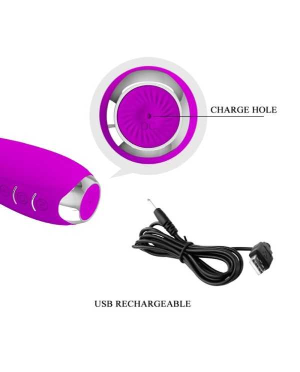 PRETTY LOVE - VIBRATEUR ÉLECTROCHOC RECHARGEABLE HECTOR-IMPERMÉABLE VIOLET