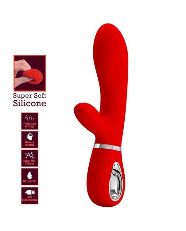 PRETTY LOVE - VIBRATEUR MULTIFONCTION G-SPOT THOMAS ROUGE