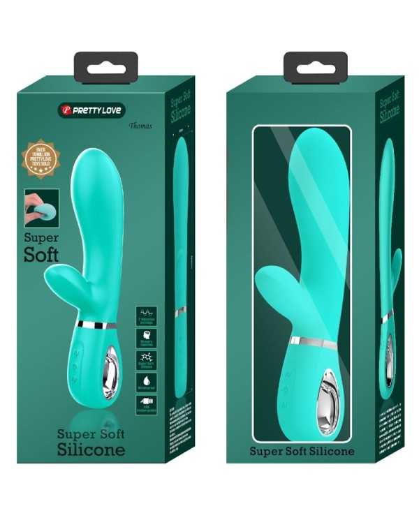 PRETTY LOVE - VIBRATEUR MULTIFONCTION G-SPOT THOMAS VERT AQUA