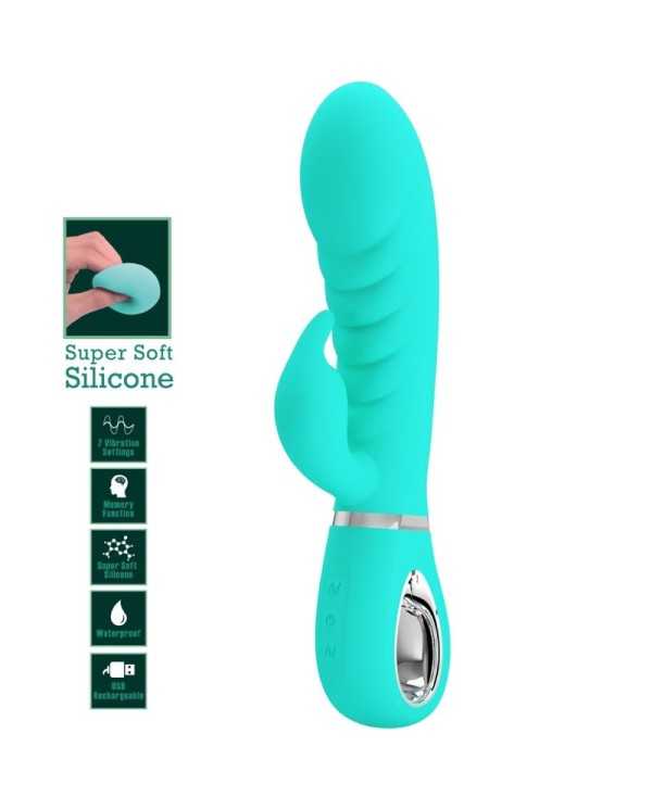 PRETTY LOVE - VIBRATEUR MULTIFONCTION G-SPOT PRESCOTT VERT AQUA