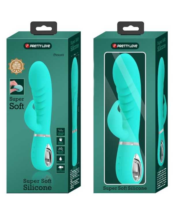 PRETTY LOVE - VIBRATEUR MULTIFONCTION G-SPOT PRESCOTT VERT AQUA