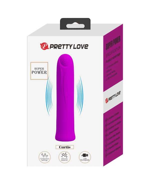 PRETTY LOVE - VIBRATEUR CURTIS MINI SUPER POWER 12 VIBRATIONS EN SILICONE VIOLETTE