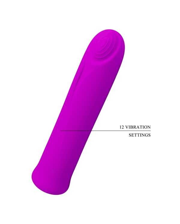 PRETTY LOVE - VIBRATEUR CURTIS MINI SUPER POWER 12 VIBRATIONS EN SILICONE VIOLETTE