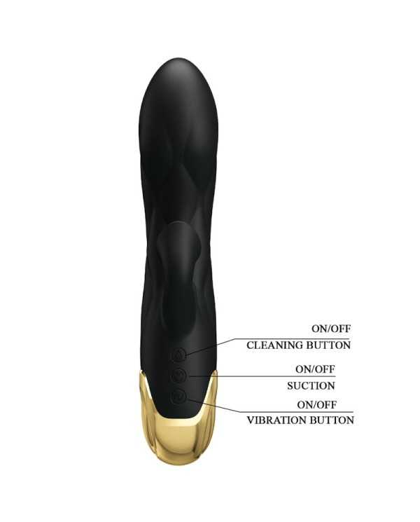 PRETTY LOVE - VIBRATEUR DE LUXE RECHARGEABLE NOIR PLAQUÉ OR