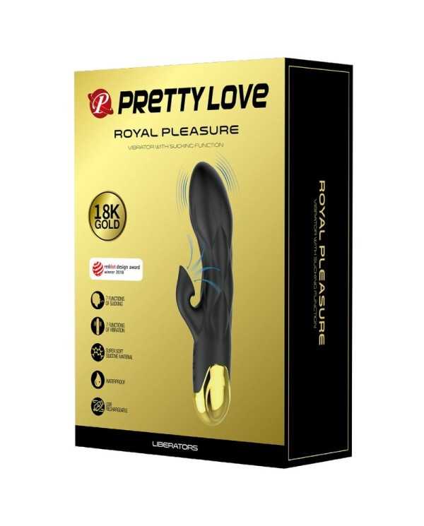 PRETTY LOVE - VIBRATEUR DE LUXE RECHARGEABLE NOIR PLAQUÉ OR