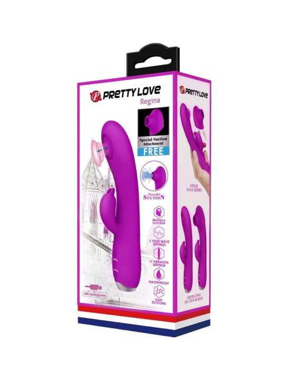 PRETTY LOVE - VIBRATEUR SUCKER RECHARGEABLE REGINA VIOLET