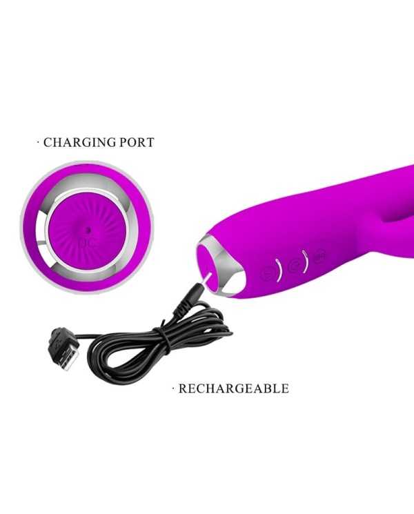 PRETTY LOVE - VIBRATEUR LAPIN RECHARGEABLE GLORIA IMPERMÉABLE VIOLET