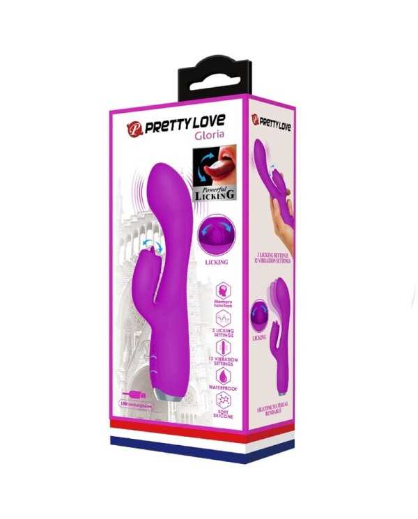 PRETTY LOVE - VIBRATEUR LAPIN RECHARGEABLE GLORIA IMPERMÉABLE VIOLET