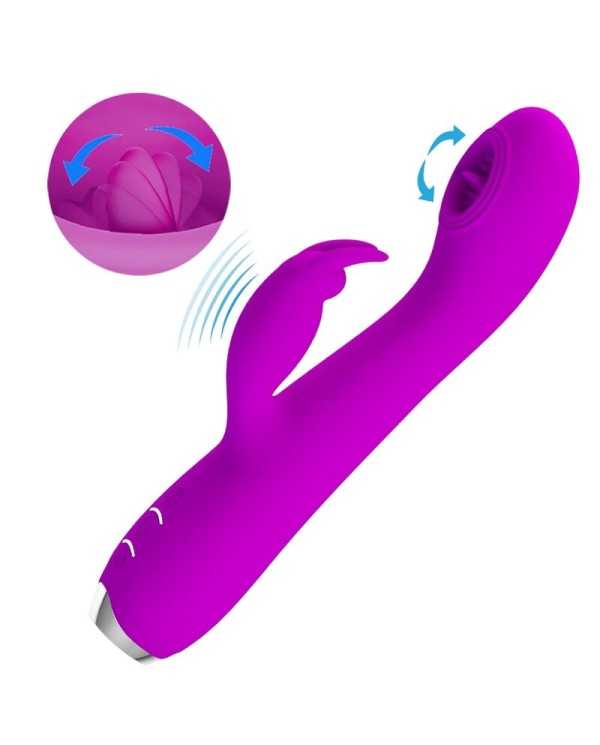 PRETTY LOVE - VIBRATEUR RECHARGEABLE RACHEL AVEC VENTOUSE VIOLET