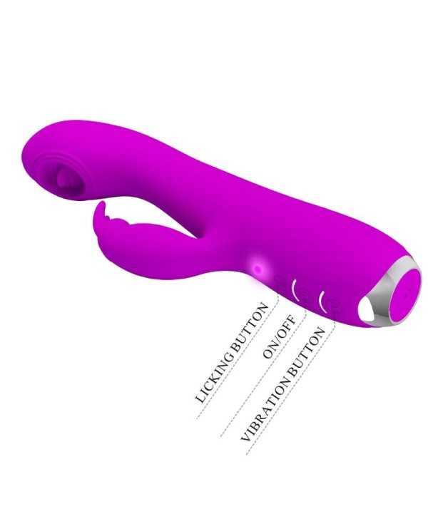 PRETTY LOVE - VIBRATEUR RECHARGEABLE RACHEL AVEC VENTOUSE VIOLET