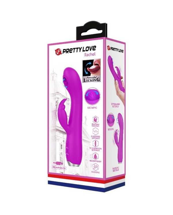 PRETTY LOVE - VIBRATEUR RECHARGEABLE RACHEL AVEC VENTOUSE VIOLET