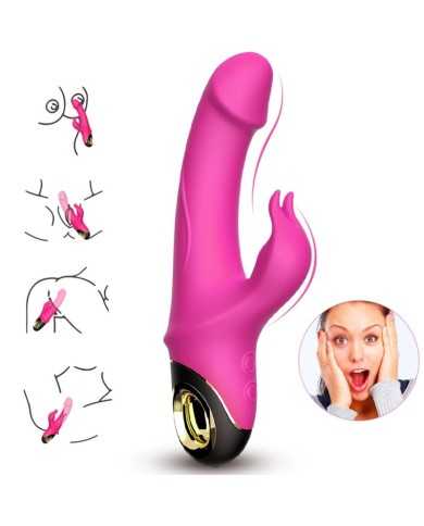 ARMONY - METEROR DILDO VIBRATEUR LAPIN ROTATEUR FUCHSIA