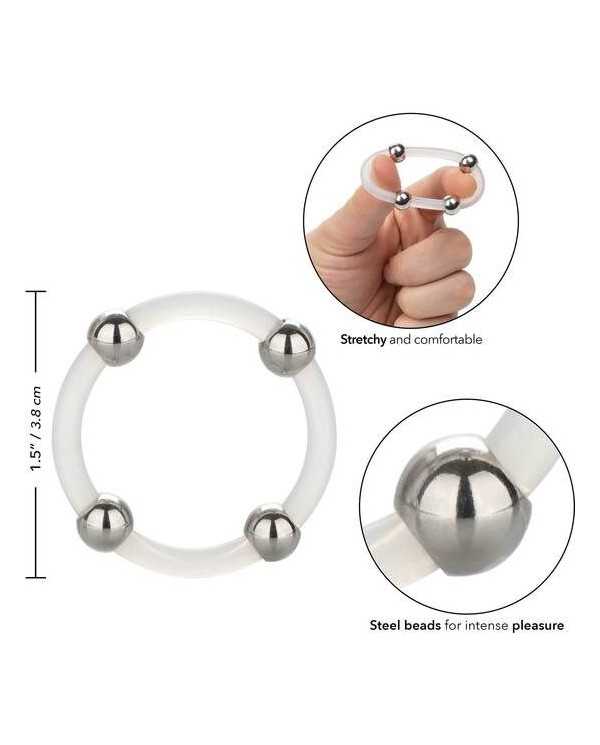 CALEXOTICS - BAGUE EN SILICONE PERLÉE ACIER L