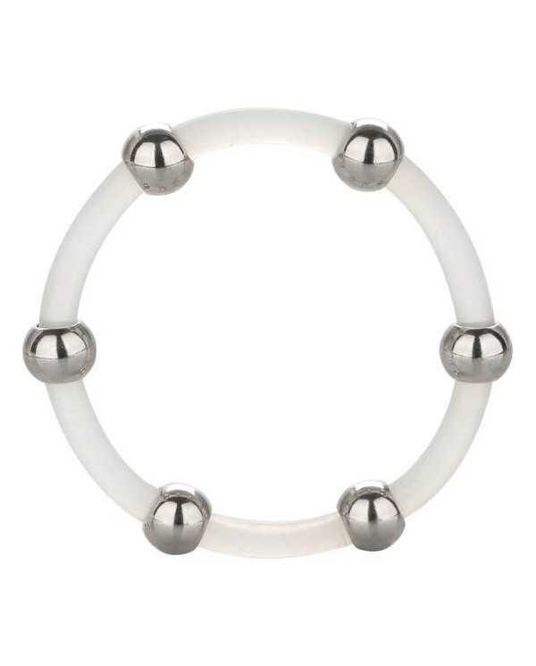 CALEXOTICS - BAGUE EN SILICONE PERLÉE ACIER XL