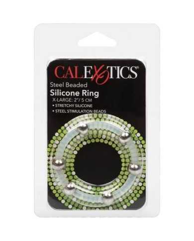 CALEXOTICS - BAGUE EN SILICONE PERLÉE ACIER XL