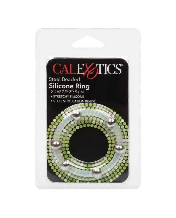 CALEXOTICS - BAGUE EN SILICONE PERLÉE ACIER XL