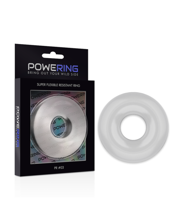 POWERING - ANNEAU PÉNIS SUPER FLEXIBLE ET RÉSISTANT 5CM PR03 CLAIR