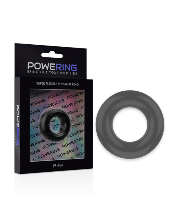 POWERING - ANNEAU PÉNIS SUPER FLEXIBLE ET RÉSISTANT 3.8CM PR04 NOIR