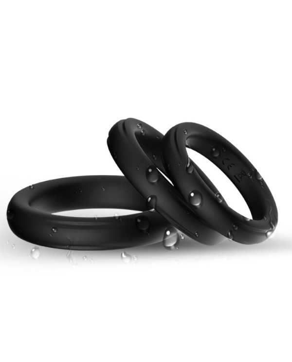 ARMONY - BAGUE TRIPLE SILICONE NOIRE