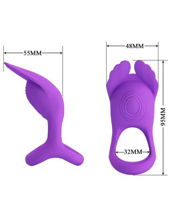 PRETTY LOVE - ANNEAU PÉNIS VIBRANT 7 VIBRATIONS SILICONE VIOLET