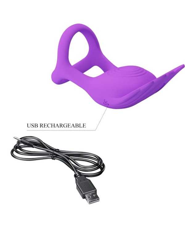 PRETTY LOVE - ANNEAU PÉNIS VIBRANT 7 VIBRATIONS SILICONE VIOLET