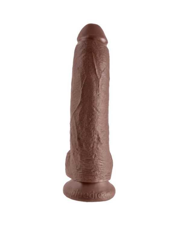 KING COCK - 9 GODE MARRON AVEC BOULES 22.9 CM