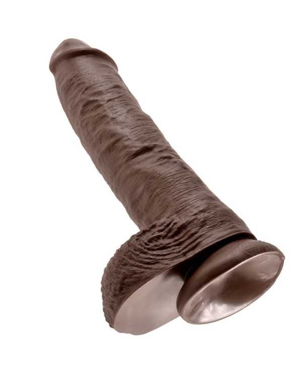 KING COCK - 10 GODE MARRON AVEC BOULES 25.4 CM