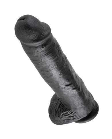 KING COCK - 11 GODE NOIR AVEC BOULES 28 CM