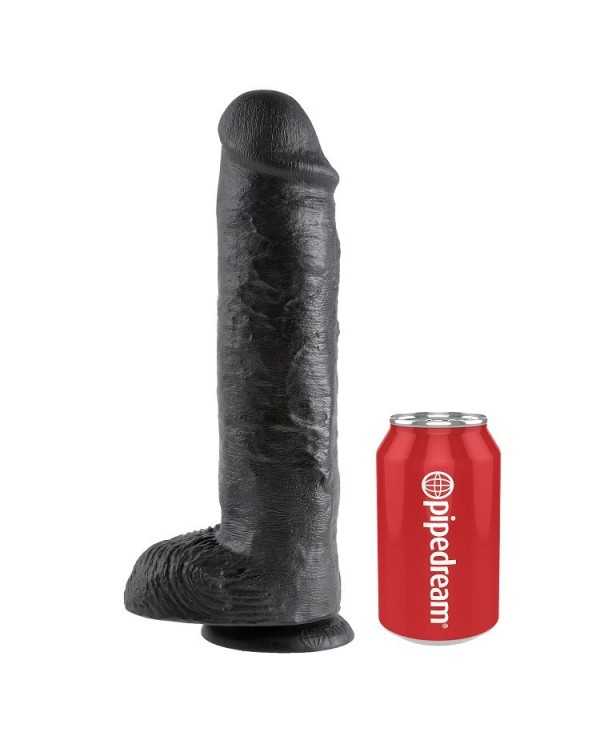 KING COCK - 11 GODE NOIR AVEC BOULES 28 CM