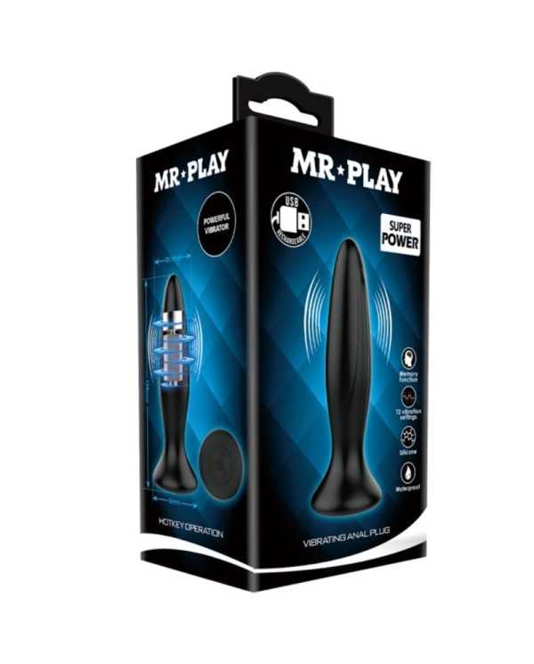 MR PLAY - PLUG ANAL VIBRATEUR NOIR RECHARGEABLE