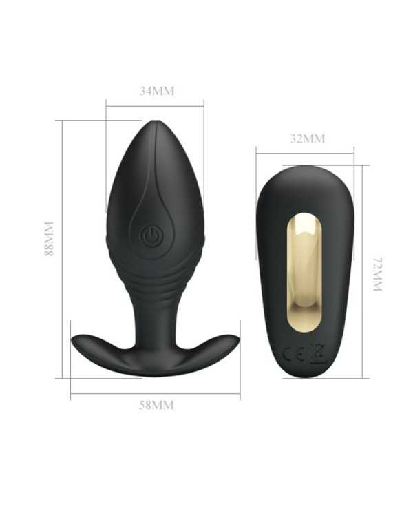 PRETTY LOVE - VIBRATEUR RECHARGEABLE REGINA ANAL PLUG NOIR