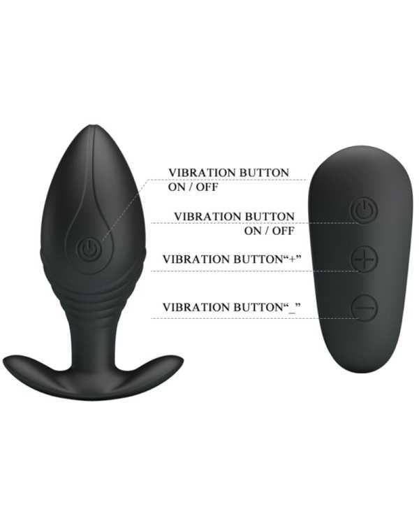 PRETTY LOVE - VIBRATEUR RECHARGEABLE REGINA ANAL PLUG NOIR