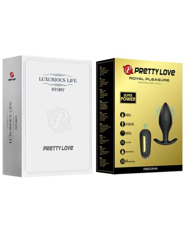 PRETTY LOVE - VIBRATEUR RECHARGEABLE REGINA ANAL PLUG NOIR