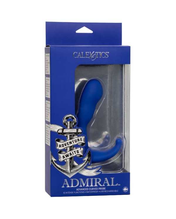 CALEXOTICS - ADMIRAL STIMULATEUR & VIBRATEUR ANAL COURBÉ BLEU