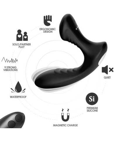 ARMONY - STORM VIBRATEUR ANAL PROSTATE & PLUG TÉLÉCOMMANDE NOIR