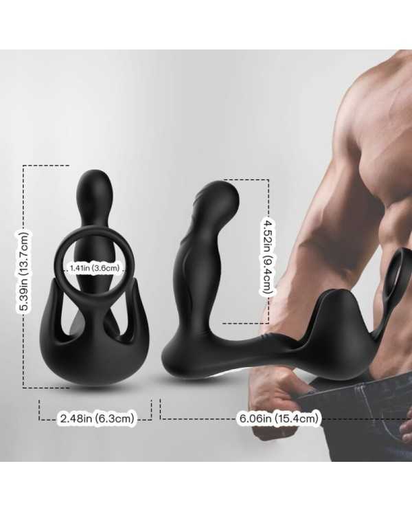 ARMONY - VIBRATEUR SURROUND ANAL & STIMULATEUR TESTICULOS & ANNEAU TÉLÉCOMMANDE NOIR