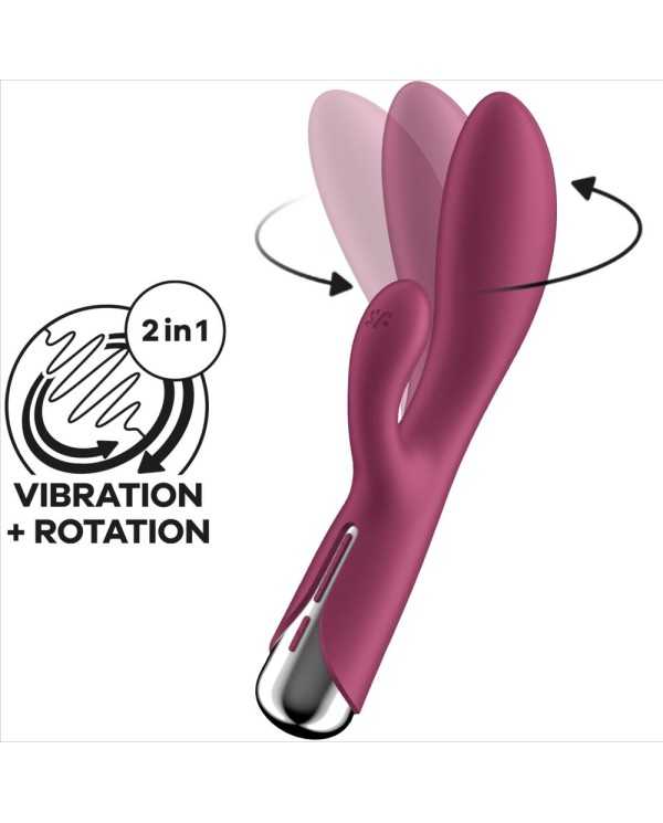 SATISFYER - SPINNING RABBIT 1 CLITORIS ET STIMULATION DU POINT G ROUGE