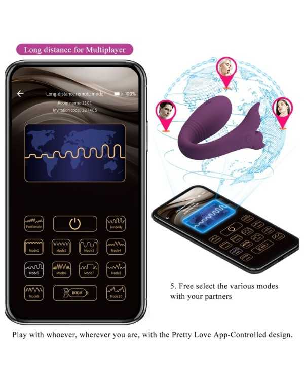 PRETTY LOVE - TÉLÉCOMMANDE JAYLEEN VIBRATOR APP VIOLET