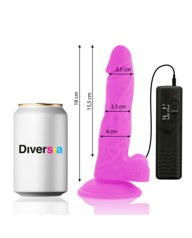 DIVERSIA - DILDO VIBRANT FLEXIBLE VIOLET 18 CM -O- 4 CM