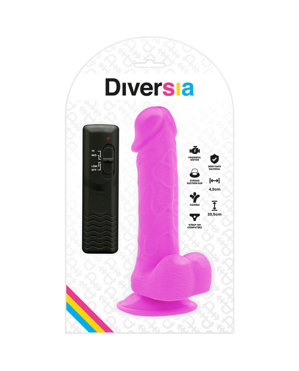 DIVERSIA - DILDO VIBRANT FLEXIBLE VIOLET 20.5 CM -O- 4.2 CM