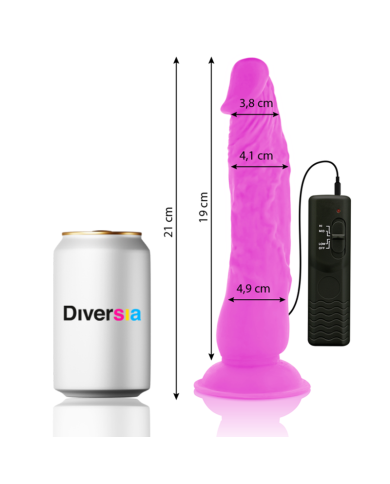 DIVERSIA - DILDO VIBRANT FLEXIBLE VIOLET 21 CM -O- 4.9 CM