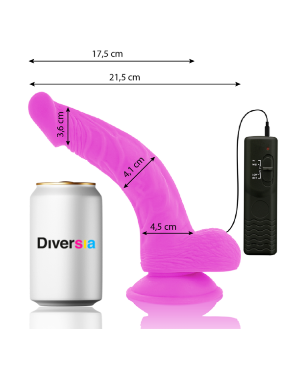 DIVERSIA - DILDO VIBRANT FLEXIBLE VIOLET 21.5 CM -O- 4.5 CM